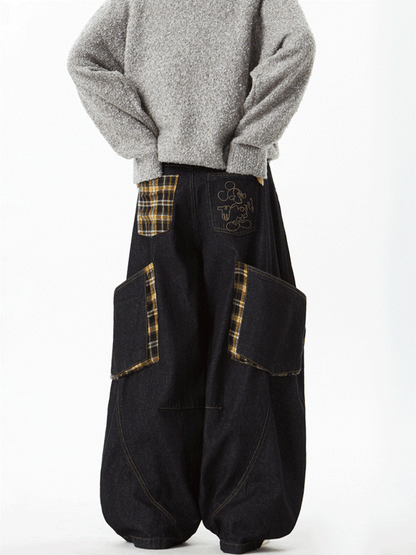 "Big Pocket" Checkered Panel Pants TK0307