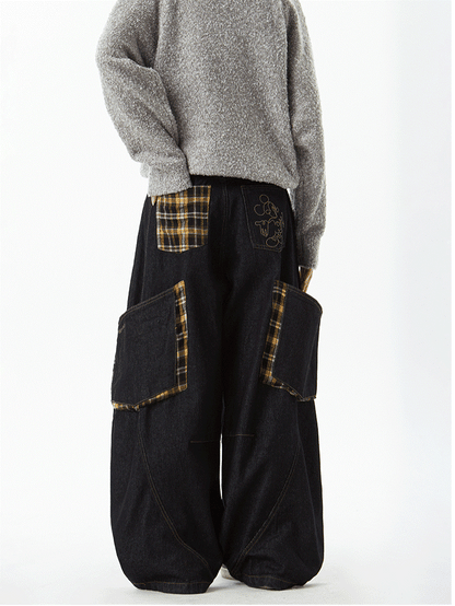 "Big Pocket" Checkered Panel Pants TK0307