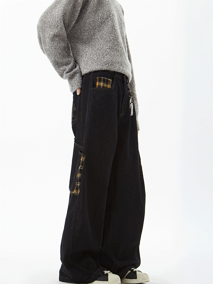 "Big Pocket" Checkered Panel Pants TK0307