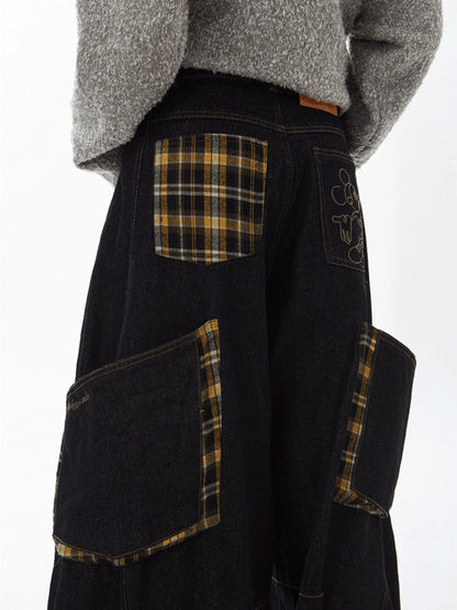 "Big Pocket" Checkered Panel Pants TK0307
