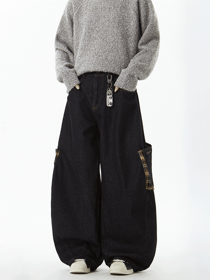 "Big Pocket" Checkered Panel Pants TK0307