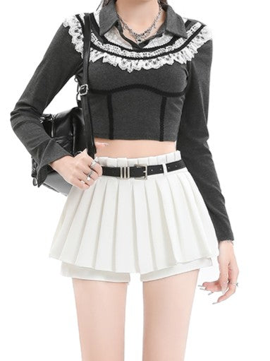 Pleated mini skirt TK0318