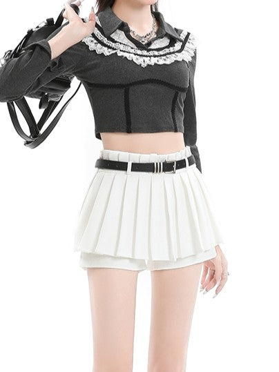 Pleated mini skirt TK0318