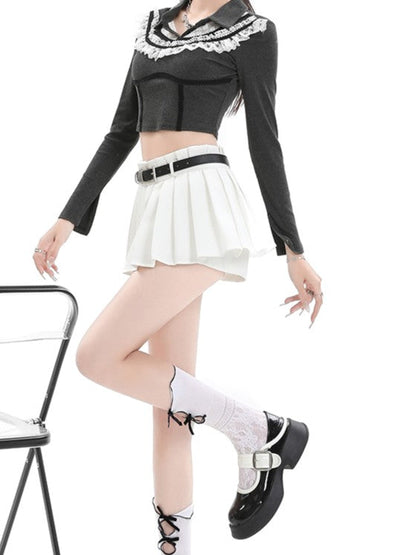 Pleated mini skirt TK0318