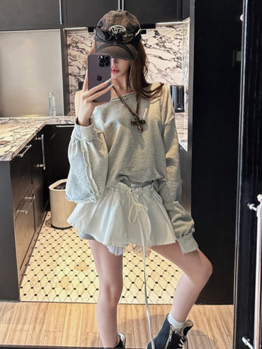 Oversized Off-Shoulder Sweatshirt TK0337