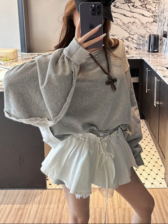 Oversized Off-Shoulder Sweatshirt TK0337