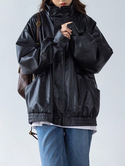 「nuna_iris」Vintage PU Leather Blouson TK0342