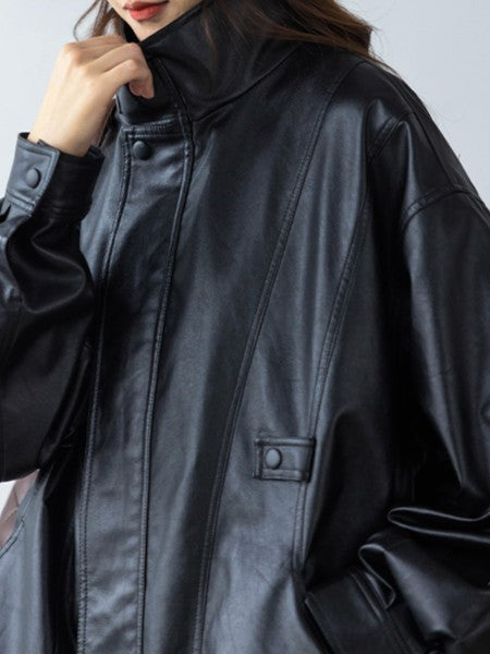 「nuna_iris」Vintage PU Leather Blouson TK0342