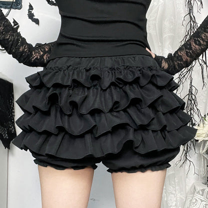 Tiered frill gothic skirt mini skirt TK0356