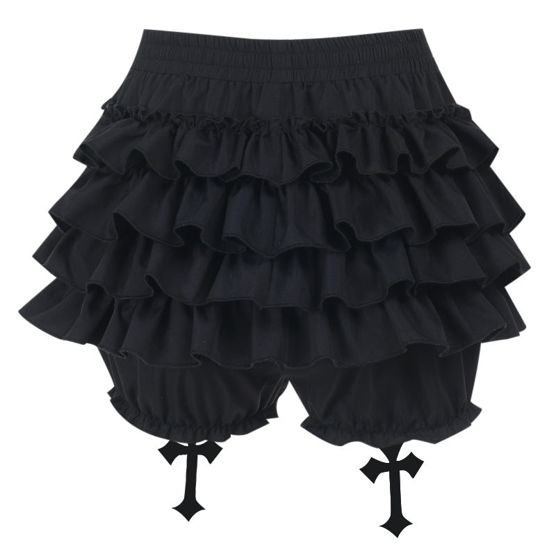 Tiered frill gothic skirt mini skirt TK0356