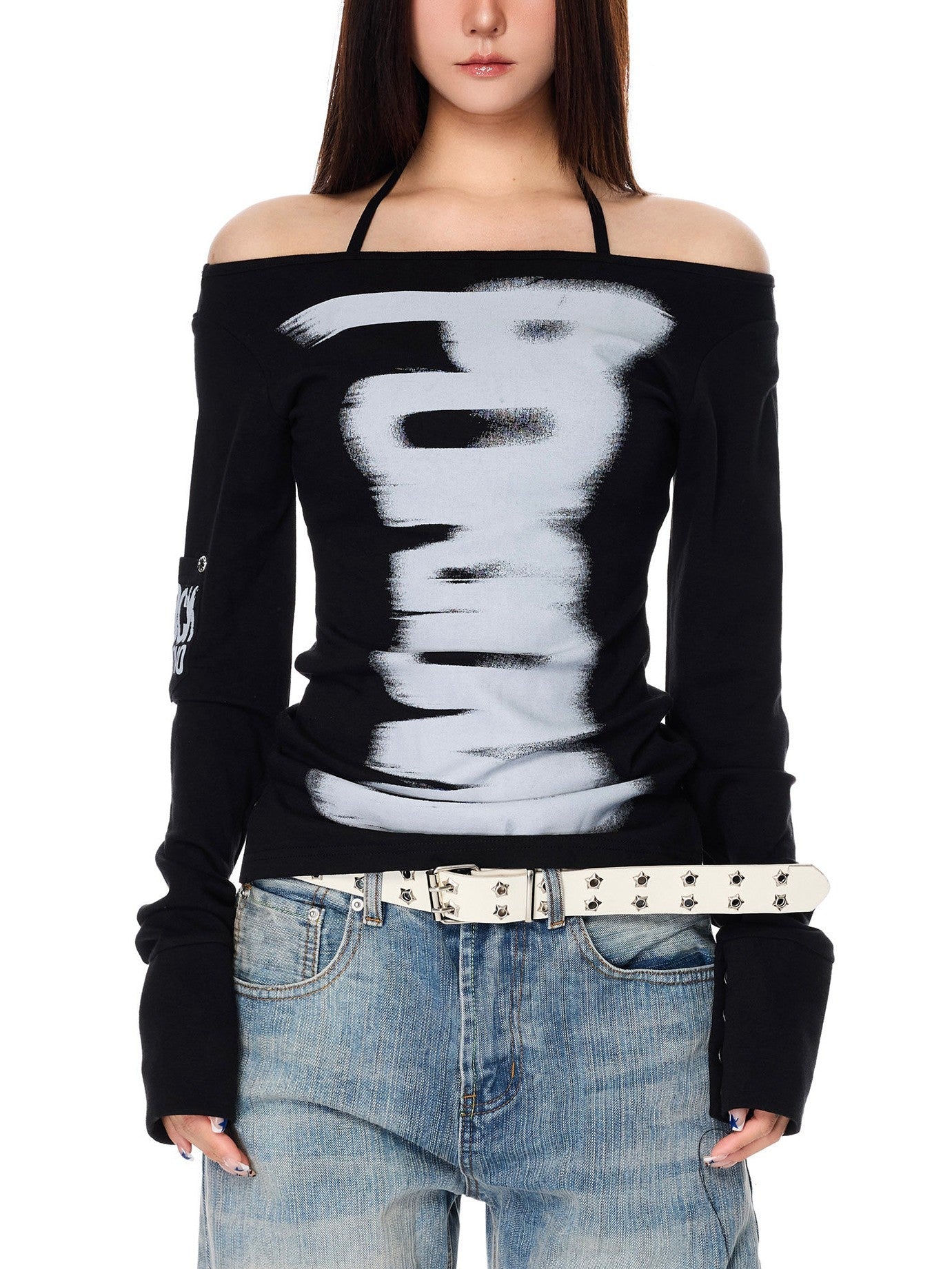 「__u3xy」 Reversible Street Logo Print Long-Sleeve T-Shirt TK0376