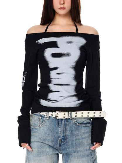 「__u3xy」 Reversible Street Logo Print Long-Sleeve T-Shirt TK0376