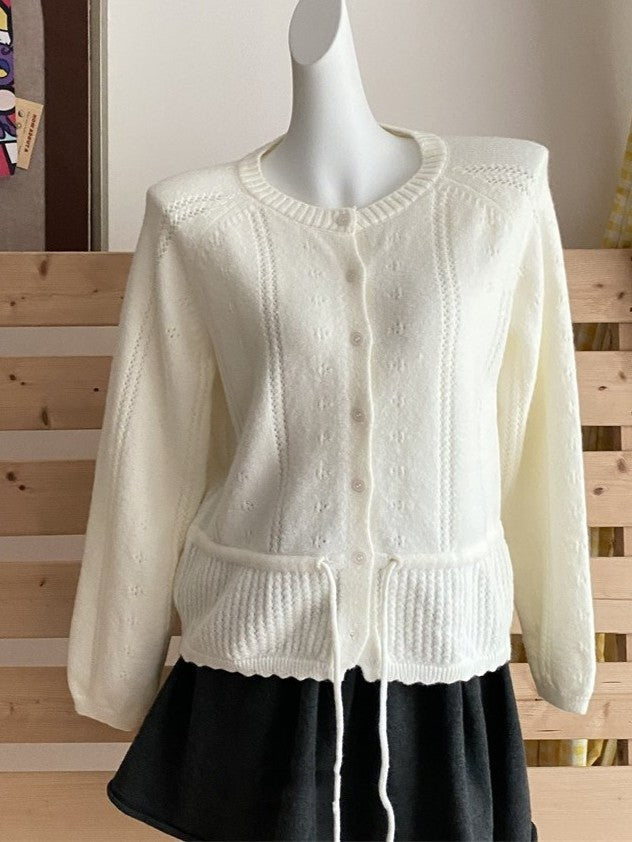 Soft knit lace-up top TK0378