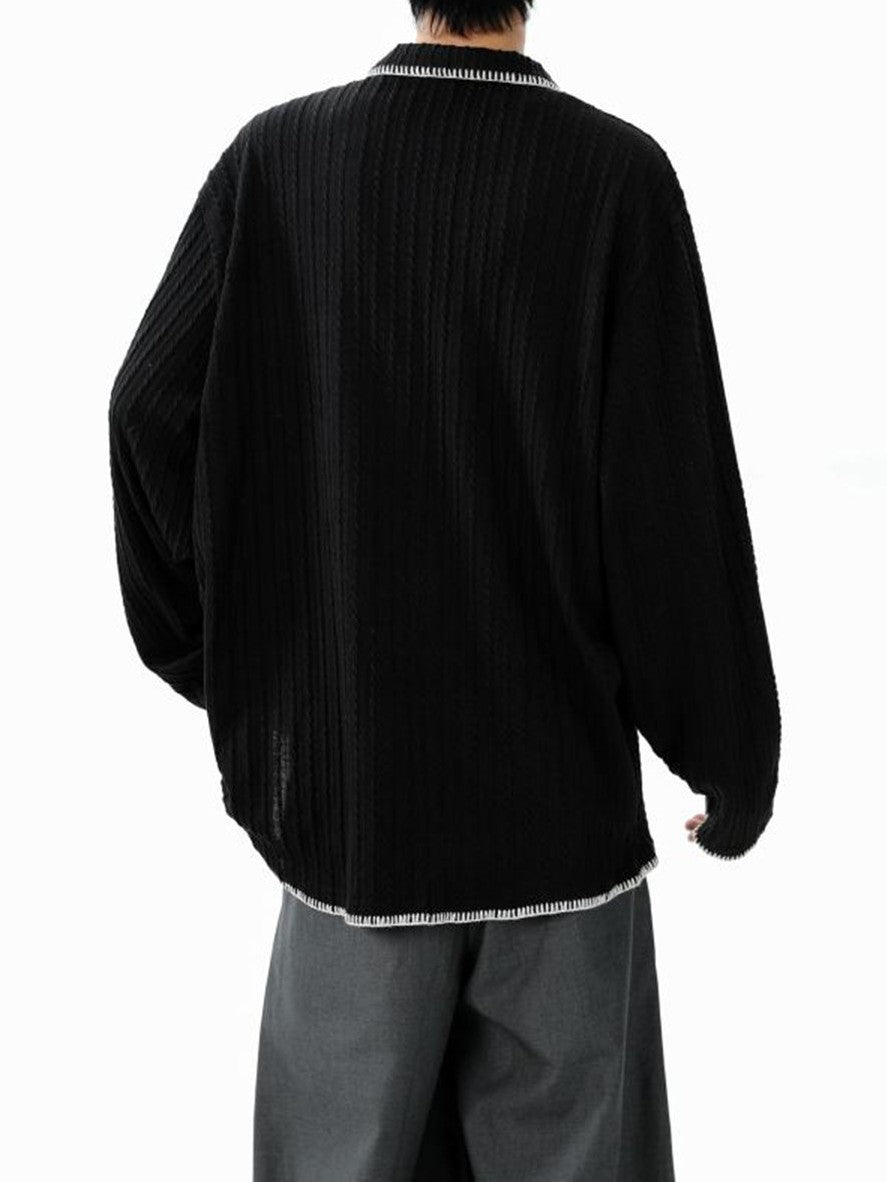 Two-tone collared sweatshirt TK0394