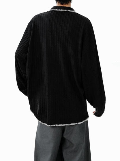 Two-tone collared sweatshirt TK0394