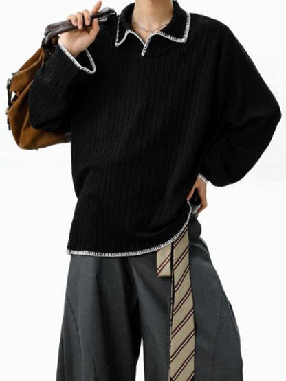 Two-tone collared sweatshirt TK0394