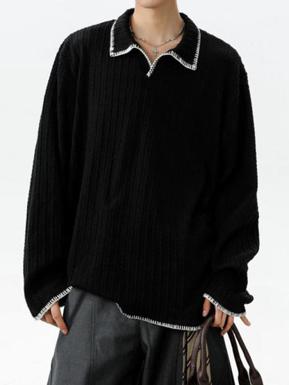 Two-tone collared sweatshirt TK0394