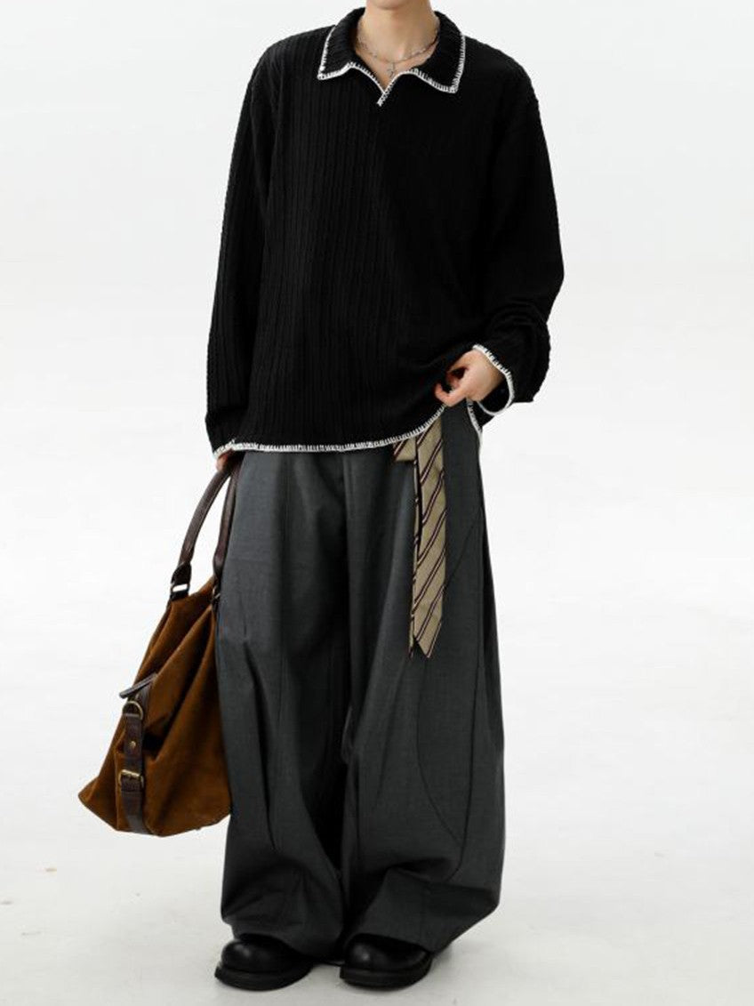 Two-tone collared sweatshirt TK0394
