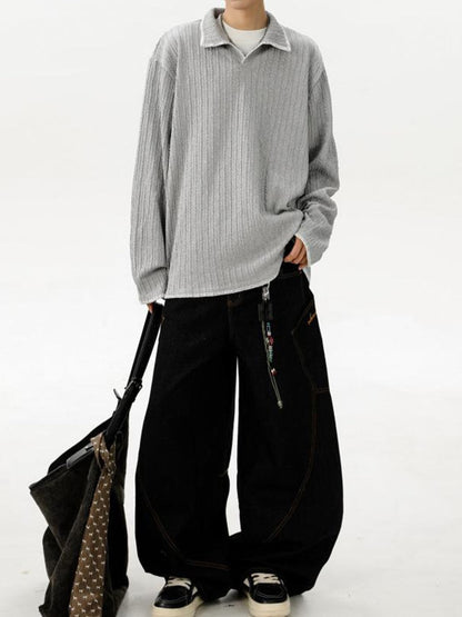 Two-tone collared sweatshirt TK0394