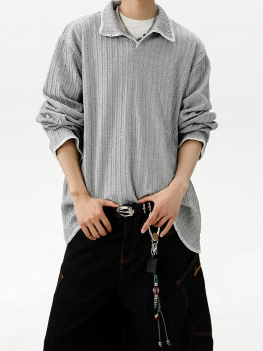 Two-tone collared sweatshirt TK0394