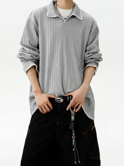 Two-tone collared sweatshirt TK0394