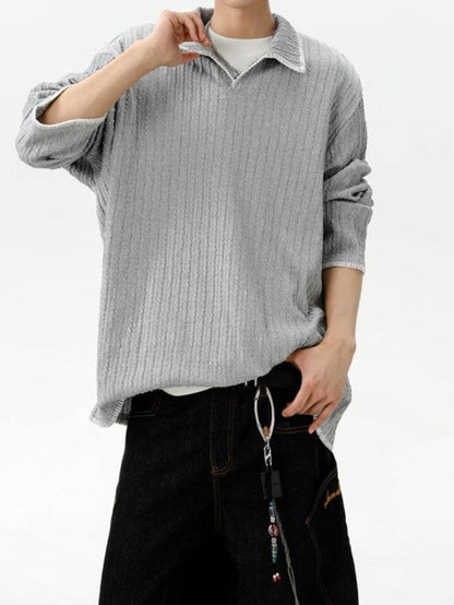 Two-tone collared sweatshirt TK0394