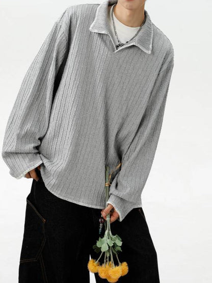 Two-tone collared sweatshirt TK0394