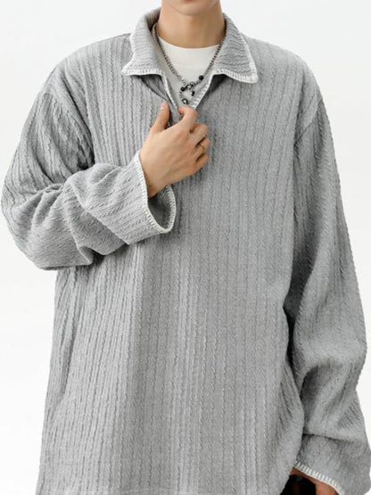 Two-tone collared sweatshirt TK0394
