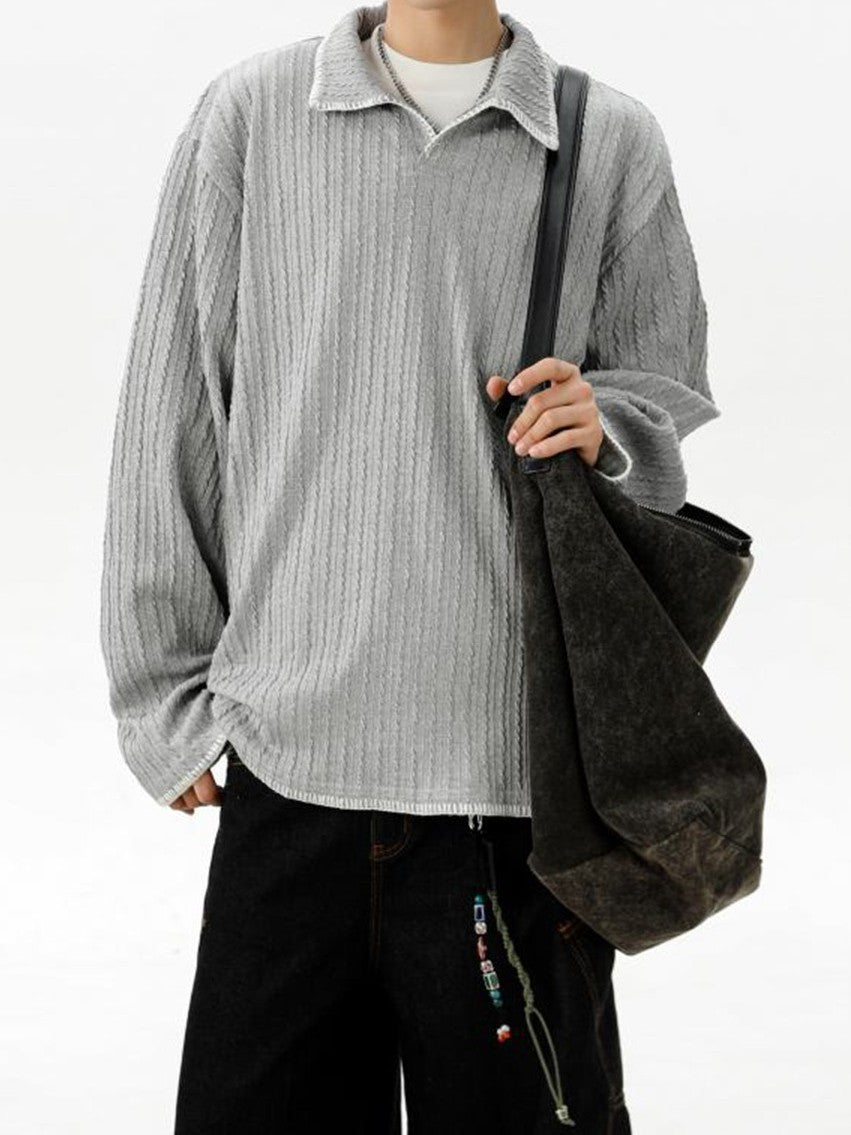 Two-tone collared sweatshirt TK0394