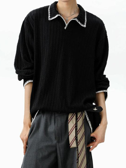 Two-tone collared sweatshirt TK0394