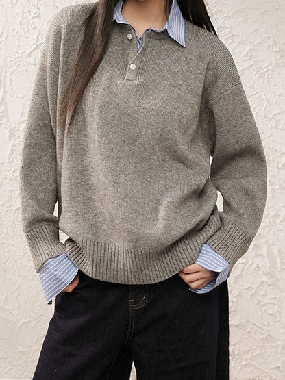 Faux layered knit top TK0399