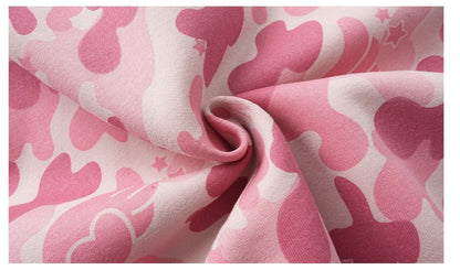 Pink camouflage zip-up hoodie TK0401
