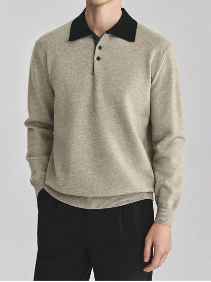 Unisex Polo Collar Knit Sweater TK0428