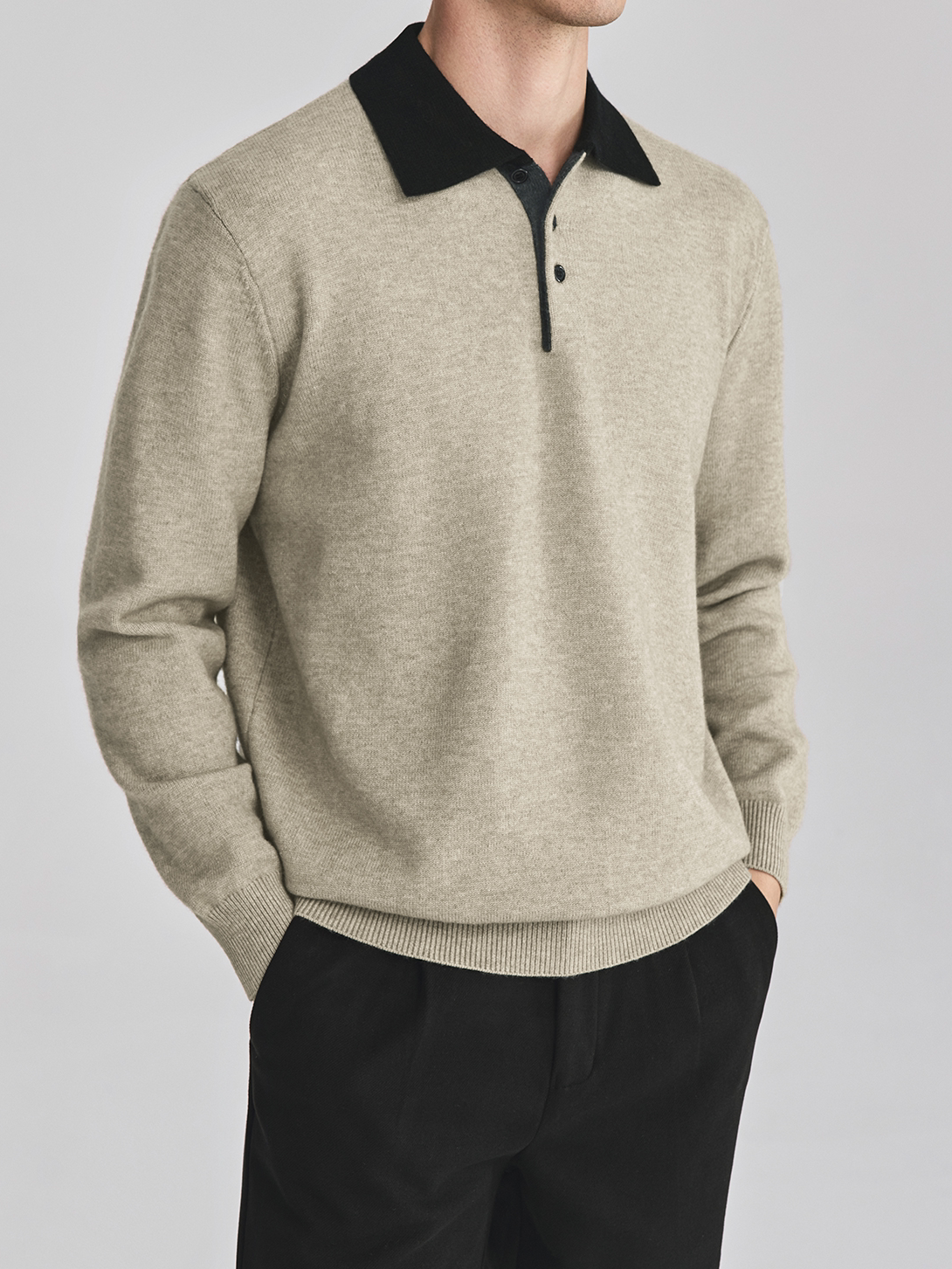 Unisex Polo Collar Knit Sweater TK0428