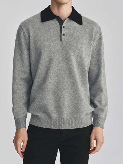 Unisex Polo Collar Knit Sweater TK0428