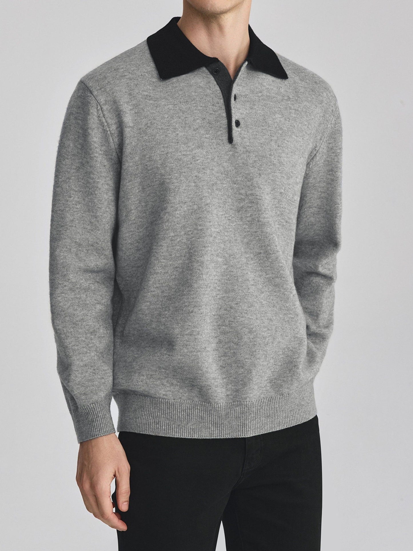 Unisex Polo Collar Knit Sweater TK0428