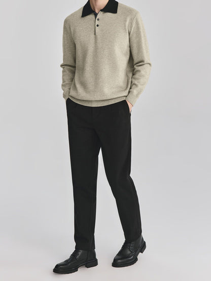 Unisex Polo Collar Knit Sweater TK0428
