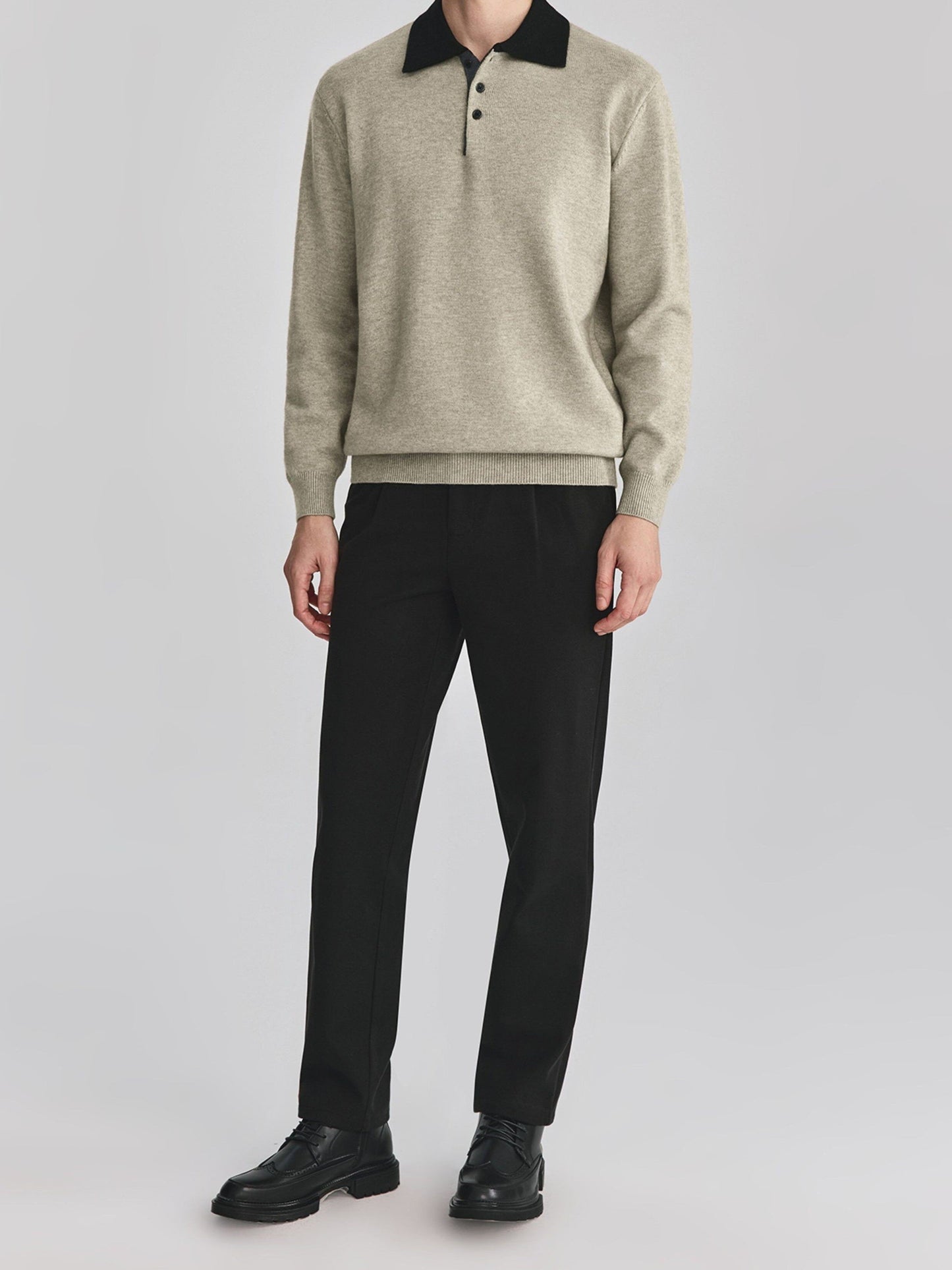 Unisex Polo Collar Knit Sweater TK0428