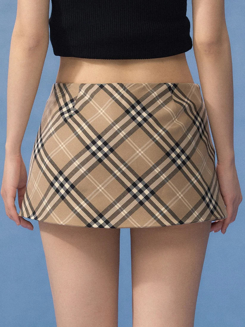 Retro Plaid A-Line Mini Skirt TK0442