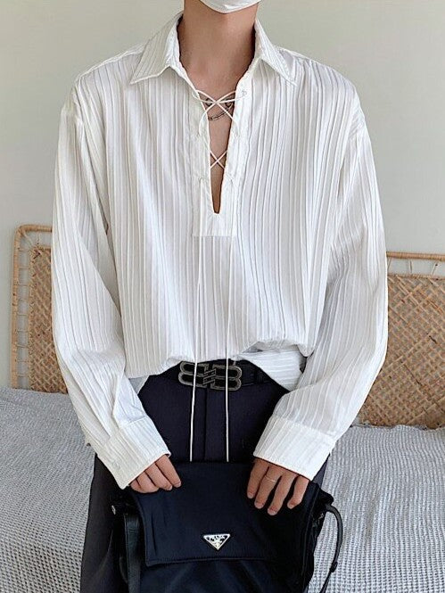 Baroque Drawstring Shirt TK0455