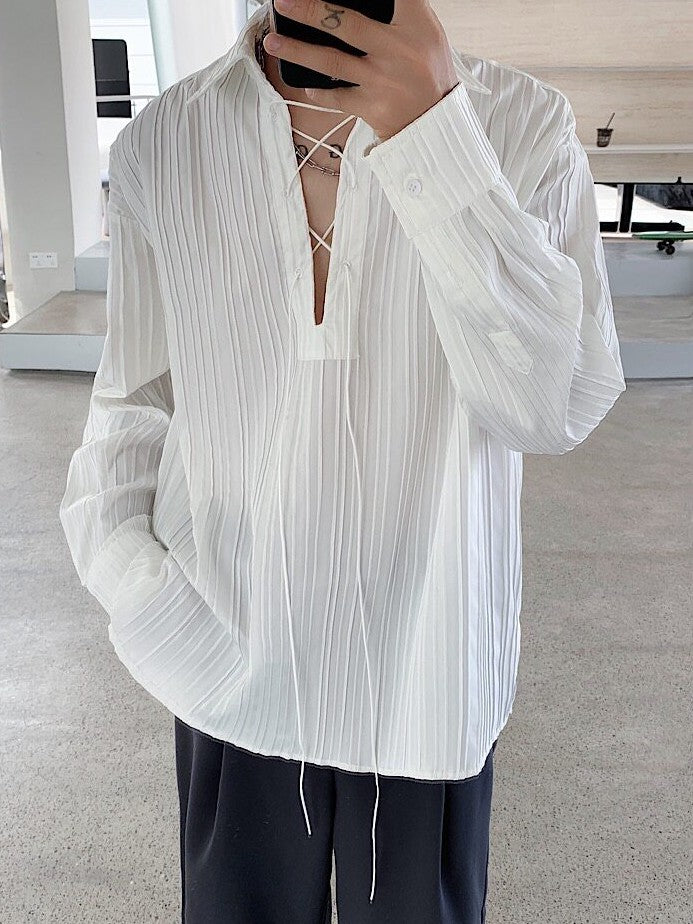 Baroque Drawstring Shirt TK0455