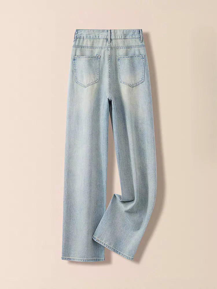 Floral Embroidered Relaxed Wide-Leg Jeans TK0514