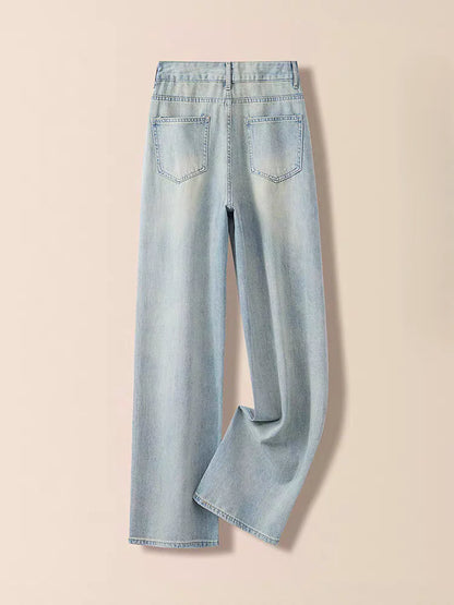 Floral Embroidered Relaxed Wide-Leg Jeans TK0514