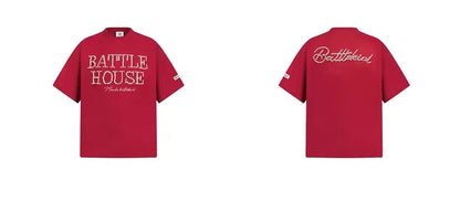 Red Pearl Embellished Logo T-Shirt TK0534