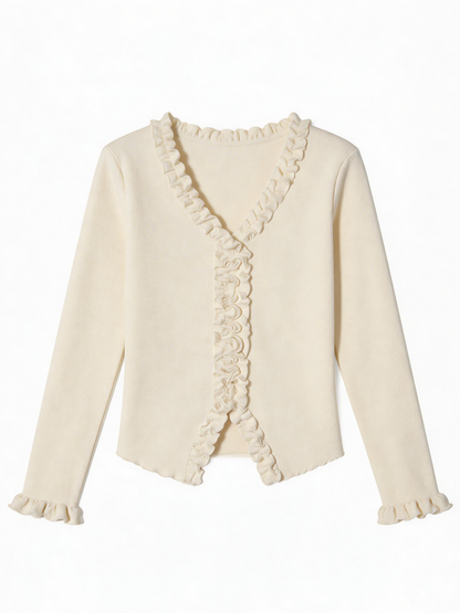 Apricot Frill Ribbon Cut and Sew Top TK0408